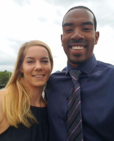 Ian Taylor son Christian Taylor with his fiance Beate Schrott.